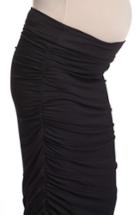 Women's Lilac Clothing Ruched Maternity Midi Skirt - Black