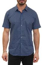 Men's Robert Graham Gardena Classic Fit Geo Print Short Sleeve Sport Shirt X-large - Blue