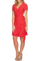 Women's Cece Belted Ruffle Wrap Dress - Red