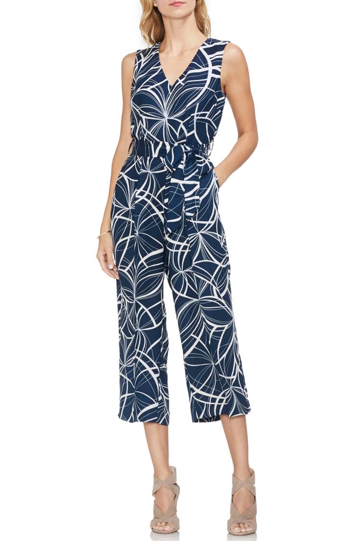 Women's Vince Camuto Swirl Movements Belted Jumpsuit