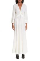 Women's Ganni Nolana Silk Maxi Dress Us / 34 Eu - White