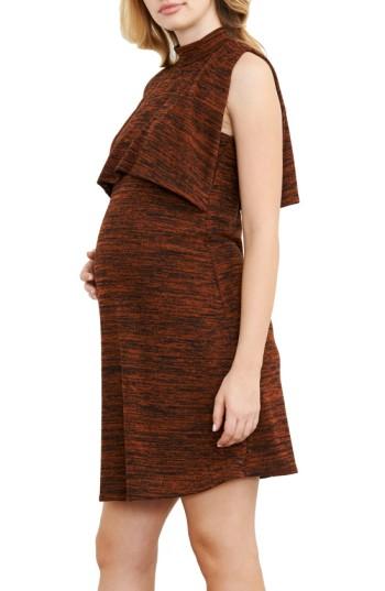 Women's Maternal America Maternity/nursing Knit Dress - Brown
