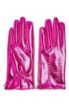 Women's Topshop Metallic Gloves - Pink