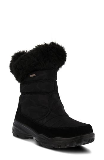 Women's Spring Step Korine Waterproof Faux Fur Bootie .5-6us / 36eu - Black