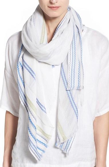 Women's Eileen Fisher Stripe Organic Cotton Scarf