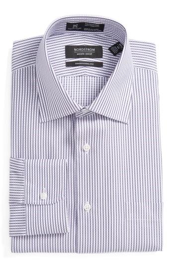 Men's Nordstrom Men's Shop Smartcare(tm) Traditional Fit Check Dress Shirt - 34 - Purple