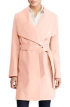 Women's Lauren Ralph Lauren Belted Drape Front Coat - Pink