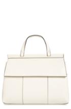 Tory Burch Block T Leather Top Handle Satchel - Beige