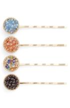 Cara 4-pack Mini Bead Bobby Pins, Size - Metallic