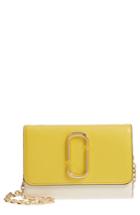 Women's Marc Jacobs Snapshot Leather Wallet On A Chain - Yellow