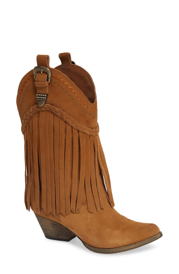 Women's Very Volatile Anderson Fringe Western Boot .5 M - Brown