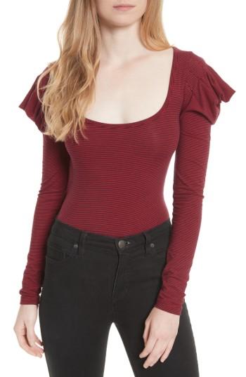 Women's Free People Penelope Ruffle Tee - Red