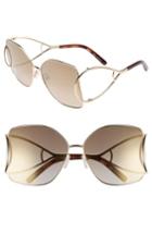 Women's Chloe 63mm Wrapover Frame Sunglasses - Gold/ Havana