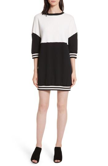 Women's Alice + Olivia Gussie Colorblock Sweatshirt Dress - Black