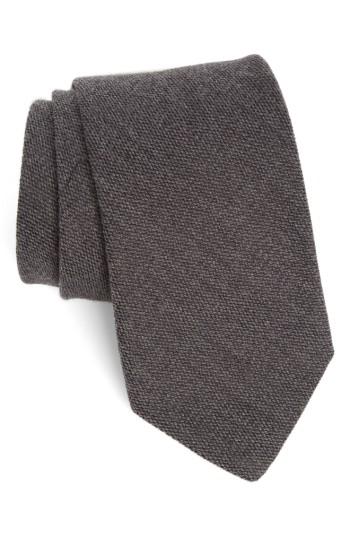Men's Strong Suit Solid Melange Silk & Wool Tie, Size - Blue