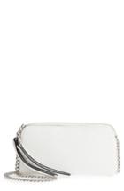 Steve Madden Multi Compartment Faux Leather Crossbody Clutch - White