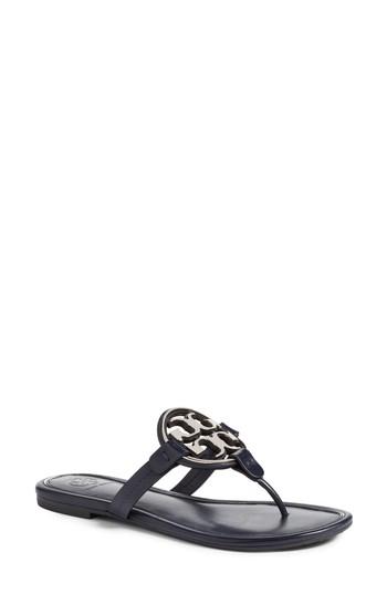 Women's Tory Burch Metal Miller Flip Flop M - Blue