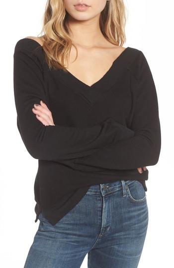 Women's N:philanthropy Mayer V-neck Sweatshirt - Black