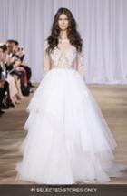 Women's Ines Di Santo 'aliora' Embroidered Illusion & Tulle Ballgown, Size In Store Only - Ivory