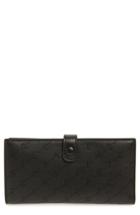 Women's Stella Mccartney Logo Perforated Faux Leather Continental Wallet - Black