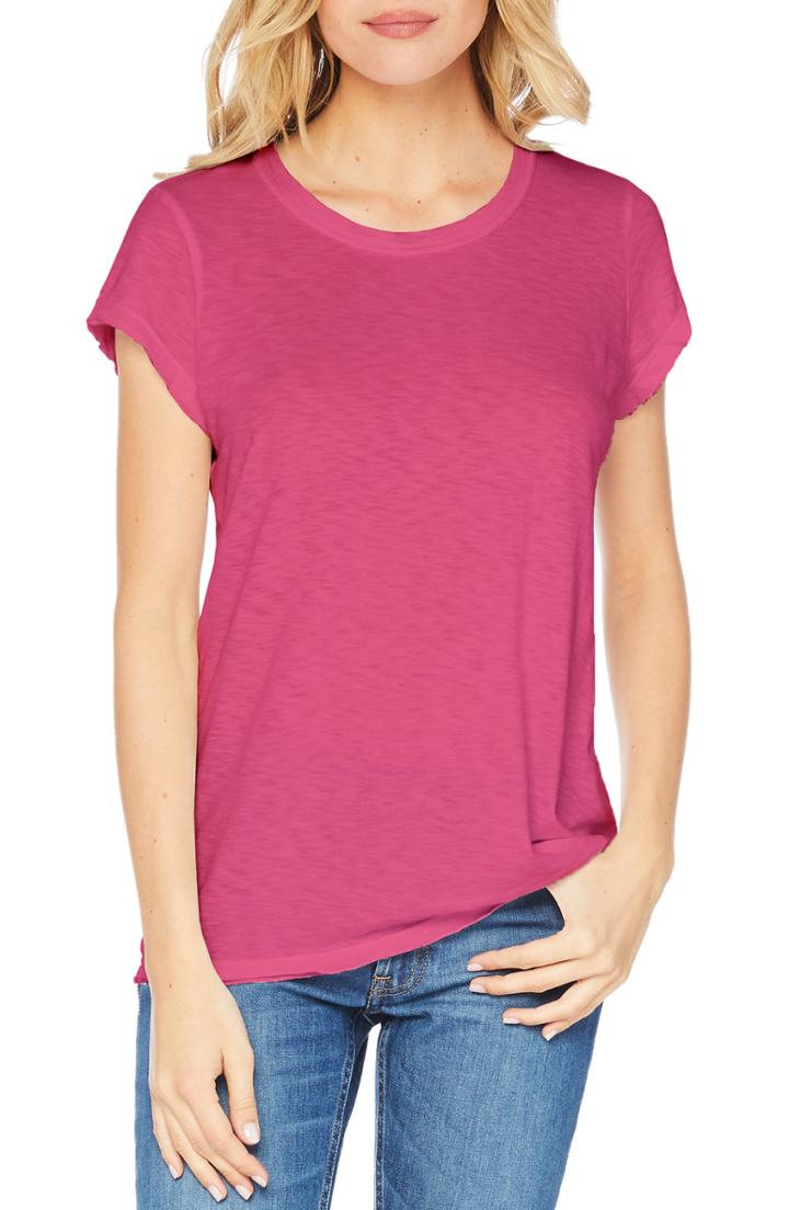 Women's Michael Stars Slub Crewneck Tee, Size - Pink