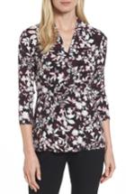 Women's Chaus Palace Vines Faux Wrap Top - Burgundy