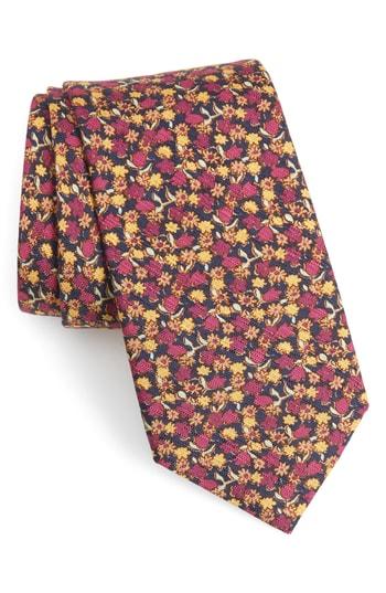 Men's Bonobos Summer Isles Floral Cotton & Silk Tie, Size - Blue
