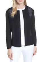 Women's Ming Wang Open Stitch Sweater Jacket - Black