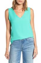 Women's Halogen V-neck Shell & Petite), Size X-large - Green
