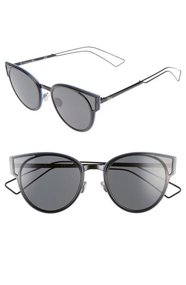 Women's Dior Sculpts 53mm Cat Eye Sunglasses - Shiny Black