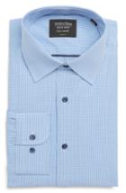 Men's Nordstrom Men's Shop Tech-smart Classic Fit Stretch Check Dress Shirt - 34/35 - Blue