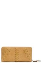Women's Frye Jacqui Whipstitch Leather Zip Wallet - Yellow