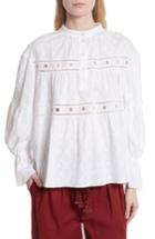 Women's See By Chloe Embroidered Eyelet Blouse Us / 34 Fr - White