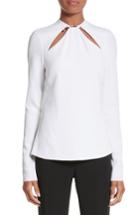 Women's Cushnie Et Ochs Ring Detail Cutout Stretch Crepe Blouse