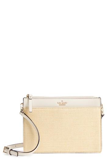 Kate Spade New York Cameron Street - Clarise Straw & Leather Shoulder Bag -