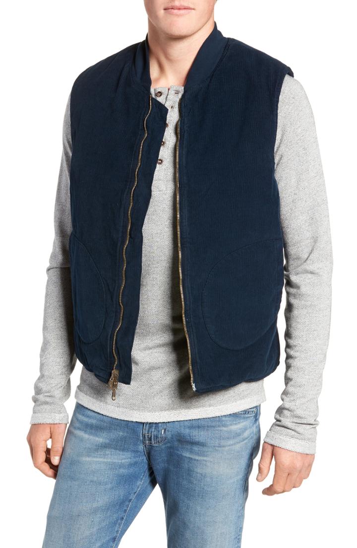 Men's M.singer Regular Fit Reversible Miner's Vest - Blue