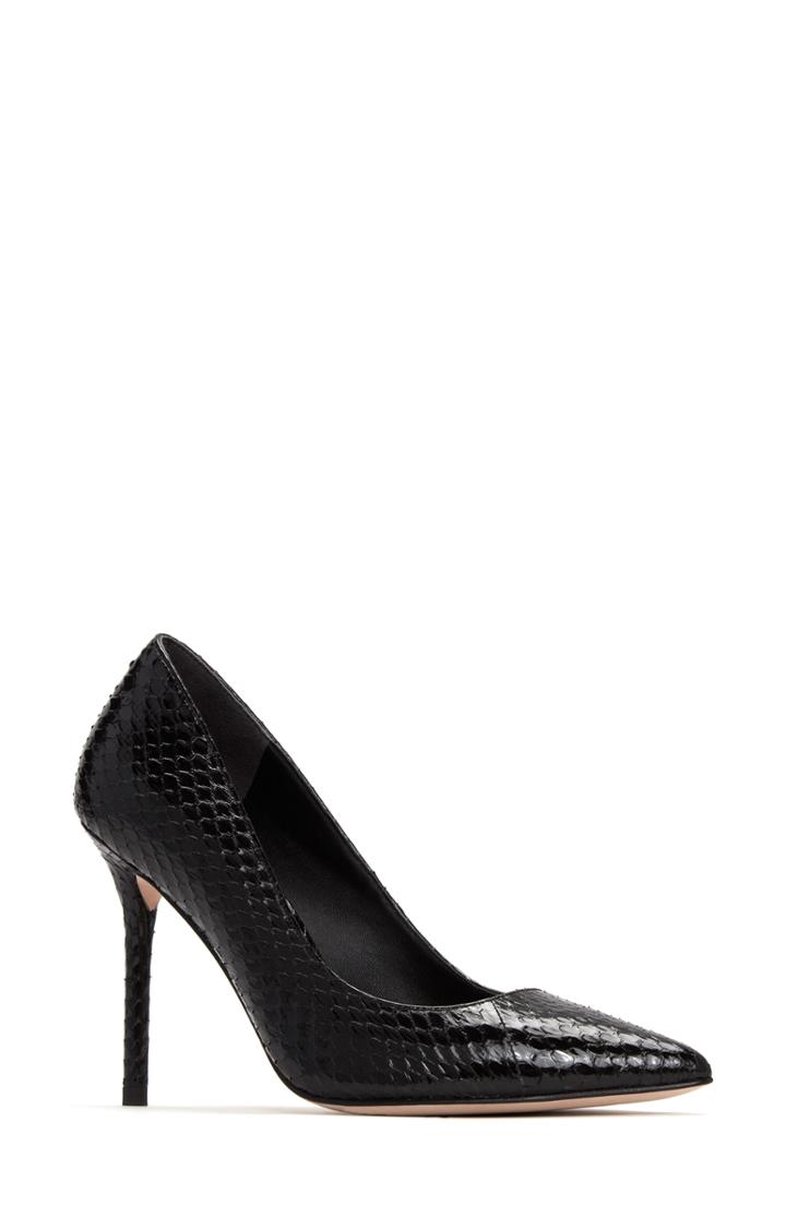 Women's Paige Olivia Genuine Snakeskin Pump .5 M - Black