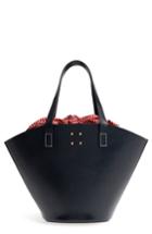 Trademark Large Leather Bucket Bag - Blue