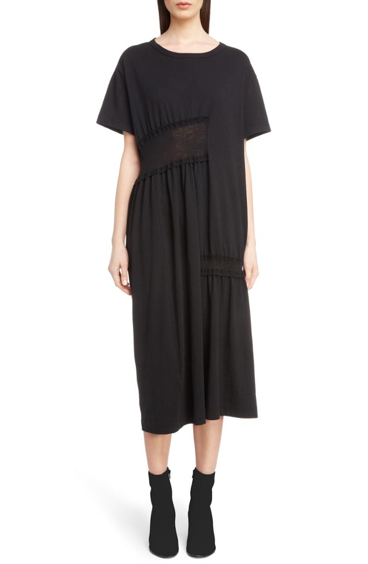 Women's Y's By Yohji Yamamoto Gathered T-shirt Dress