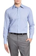 Men's Canali Regular Fit Dot Sport Shirt - Blue