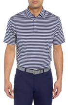Men's Peter Millar Camelot Stripe Stretch Jersey Polo, Size - Blue