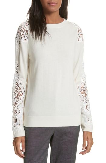 Women's Ted Baker London Lace Detail Sweater - Ivory