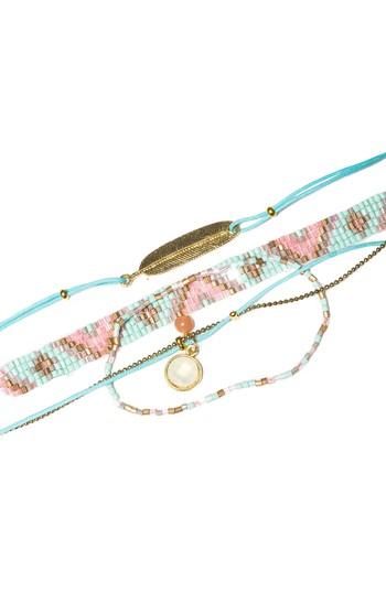Women's Shoshanna Lee Set Of 4 Bead & Charm Bracelets