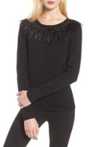Women's Vince Camuto Feather Collar Sweater