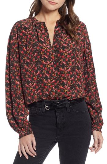 Women's Something Navy Easy Volume Top - Red