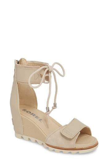 Women's Sorel Joanie Cuff Wedge Sandal M - Beige