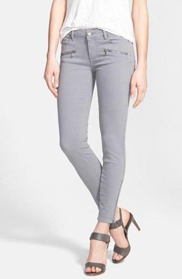Paige Denim 'jane' Zip Detail Ultra Skinny Jeans (hurricane Grey) Womens Hurrican Grey