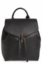 Topshop Blake Mini Faux Leather Backpack - Black