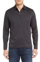 Men's Bugatchi Long Sleeve Zip Polo