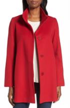 Women's Fleurette Wool Car Coat - Red